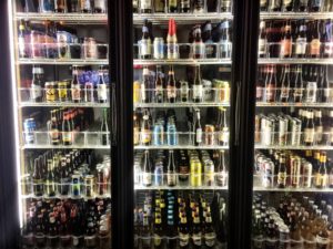 a glass display case