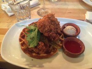 a plate of food on a table