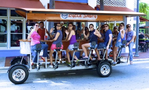 Corporate group on a Cycle Party