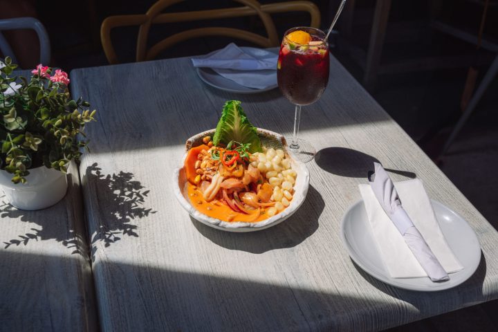 a plate of food on a table