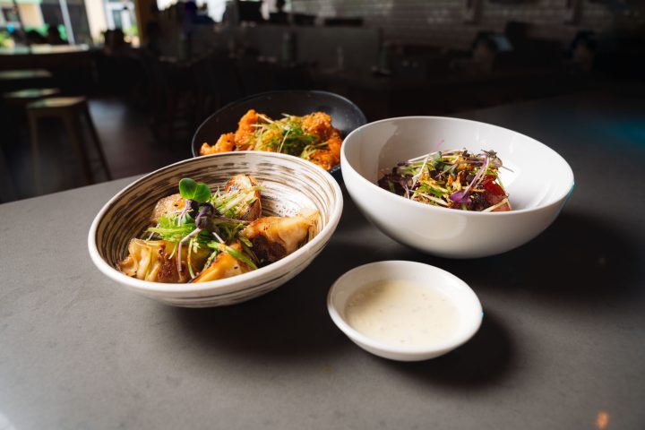 a bowl of food on a table