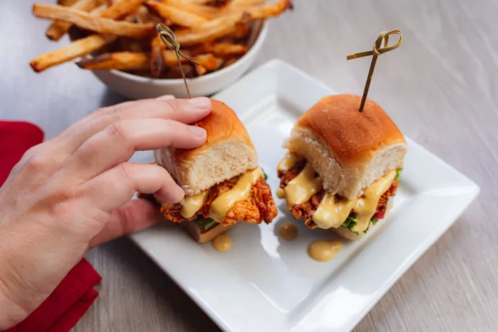 a sandwich cut in half on a plate