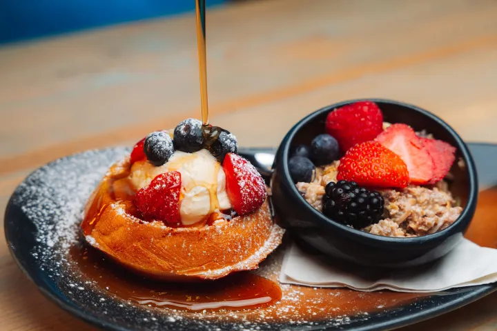 a piece of cake on a plate